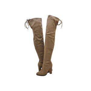 Cape Robbin MONA 1 Faux Suede Thigh Knee High Heel‎ Boots Color Tan SZ 8.5